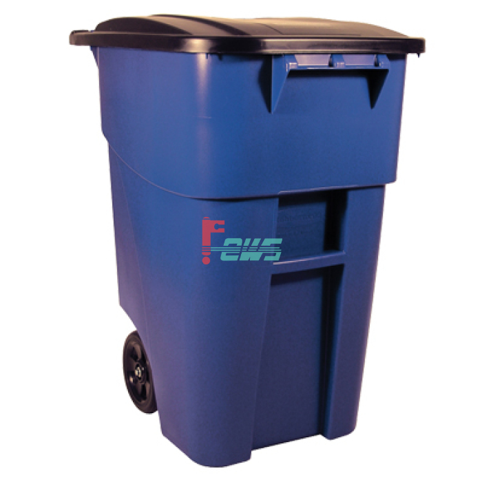 Rubbermaid FG9W2700 50加仑 可推式垃圾桶连盖 (蓝色)
