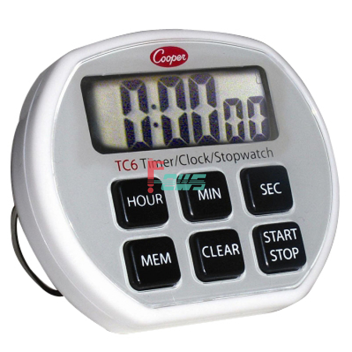 Cooper-ATKINS TC6 六按钮定时器(站立/磁铁/钢丝环/夹板)(正/倒计时)