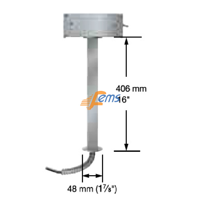 Hatco NTL5-16 不可调节管状支架(400mm(16")空隙和电源位置)